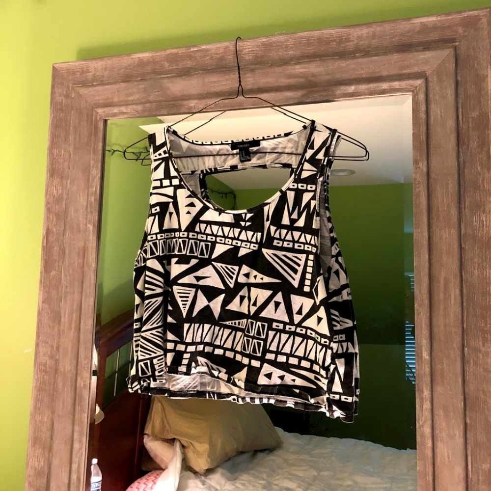 Forever 21 Tribal Print Crop Tank Top